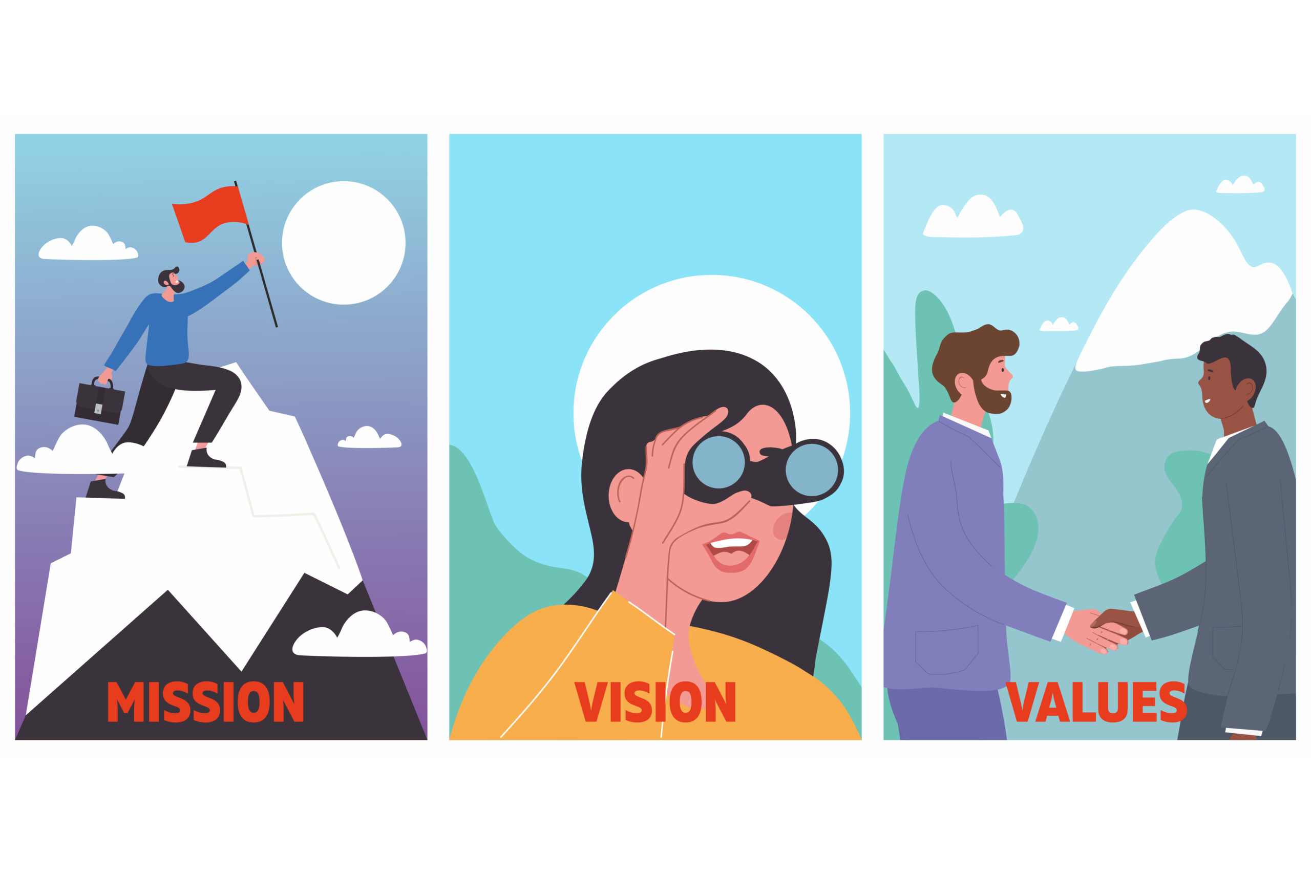 ミッション、ビジョン、バリューとは？意味や違い、作り方を解説！ | カラビナ - Very Good Times